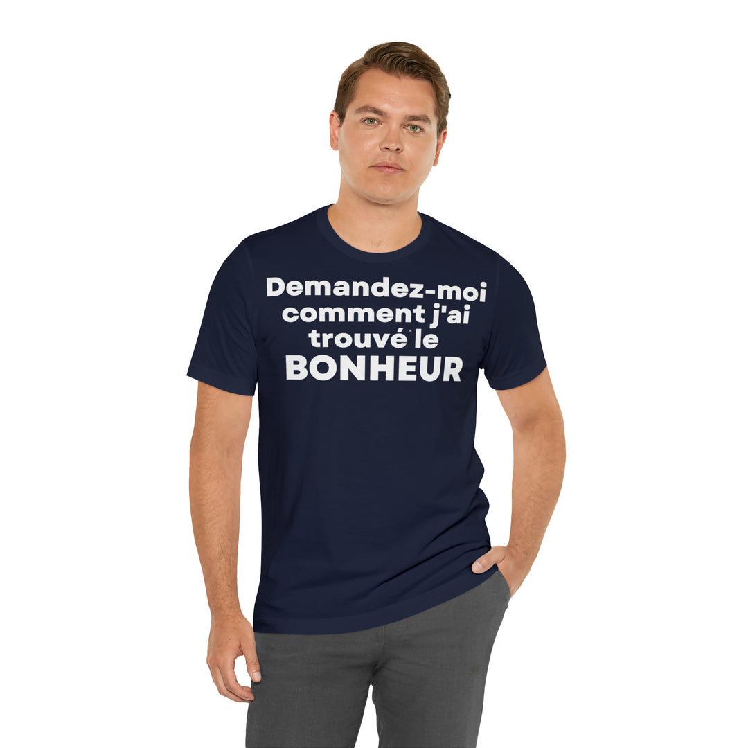 Bonheur/Happiness, Unisex Jersey Short Sleeve Tee (FR EU)