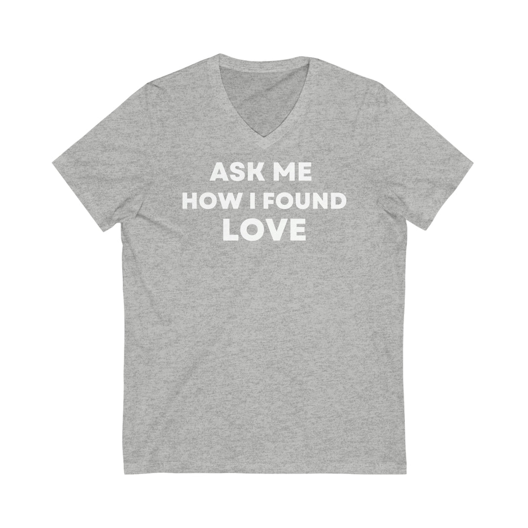 Love, Unisex Jersey Short Sleeve V-Neck Tee (ENG UK)